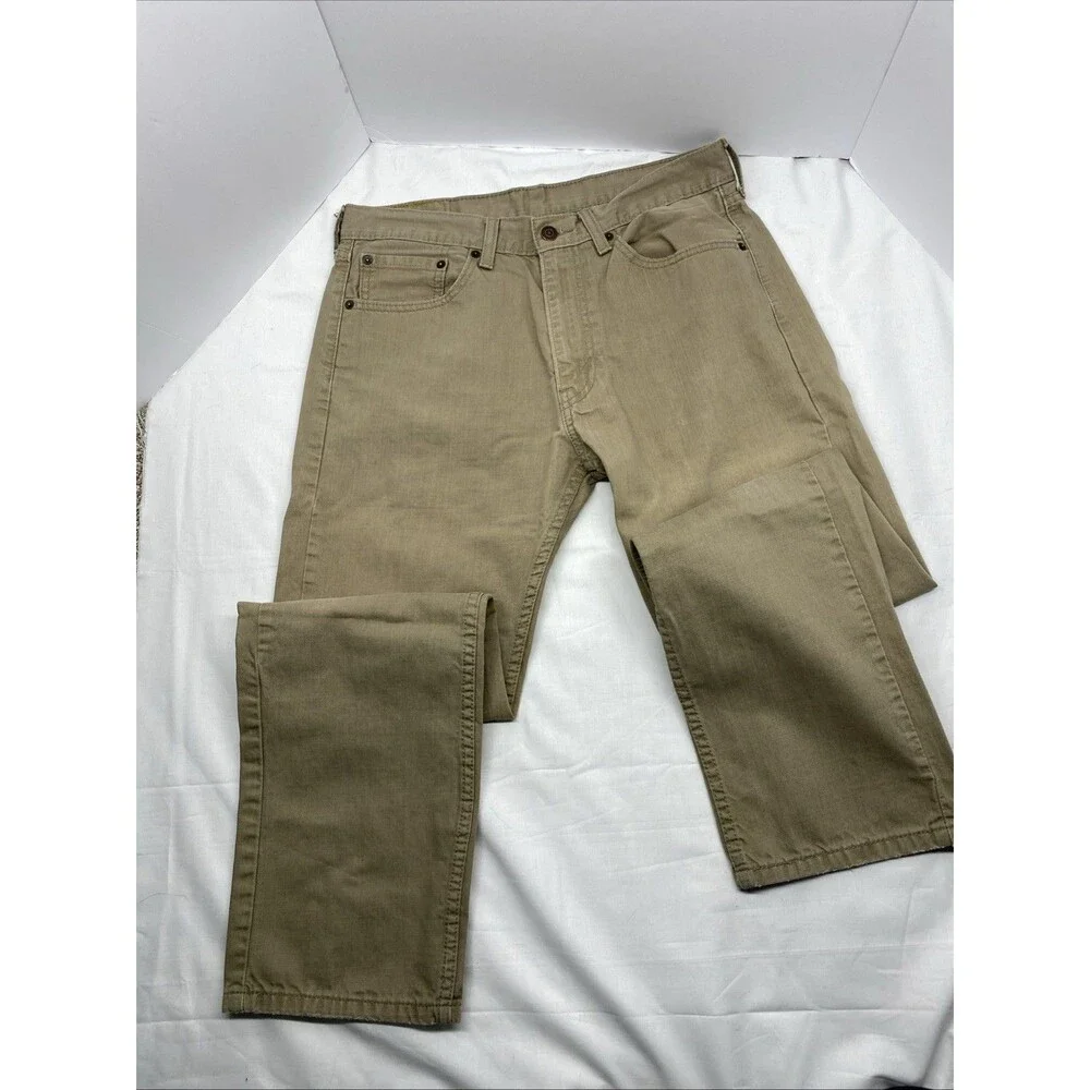 Levi’s 505 Regular Fit Men’s Jeans - Tan/Khaki - W33 L32 (Actual 32x30.5)